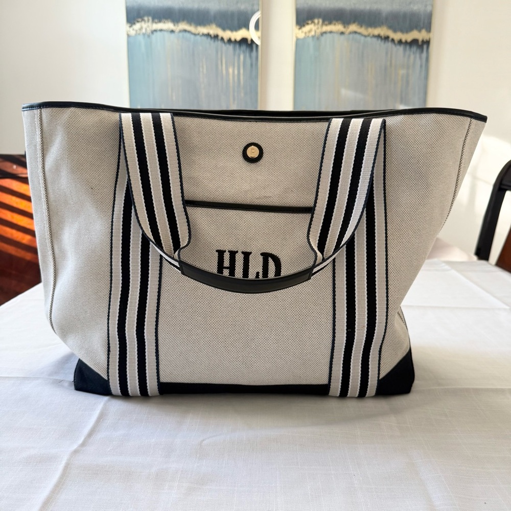 Paravel Cabana Tote Bag | Made with Recycled Canvas Material & Vegan Leather L